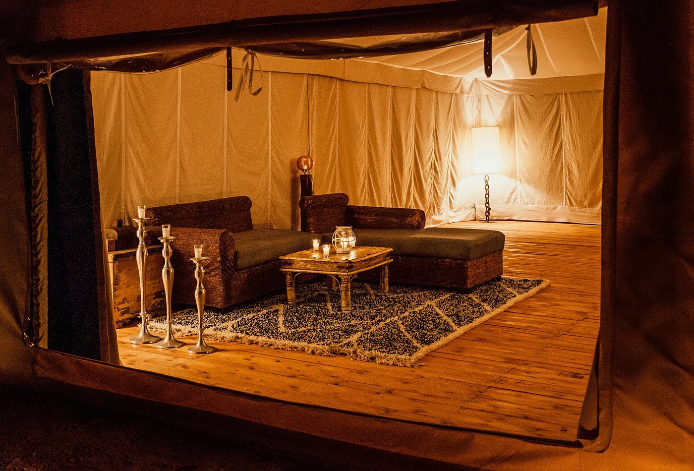diner romantique dans le desert Agafay-